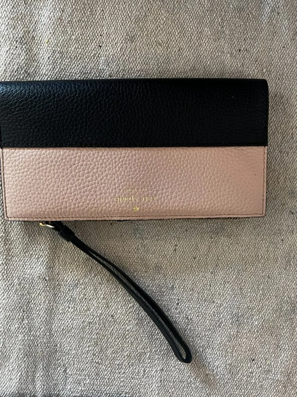 Kate Spade New York Lane Anika Blush/Black Pebbled Leather Shoulder Bag W/Wallet